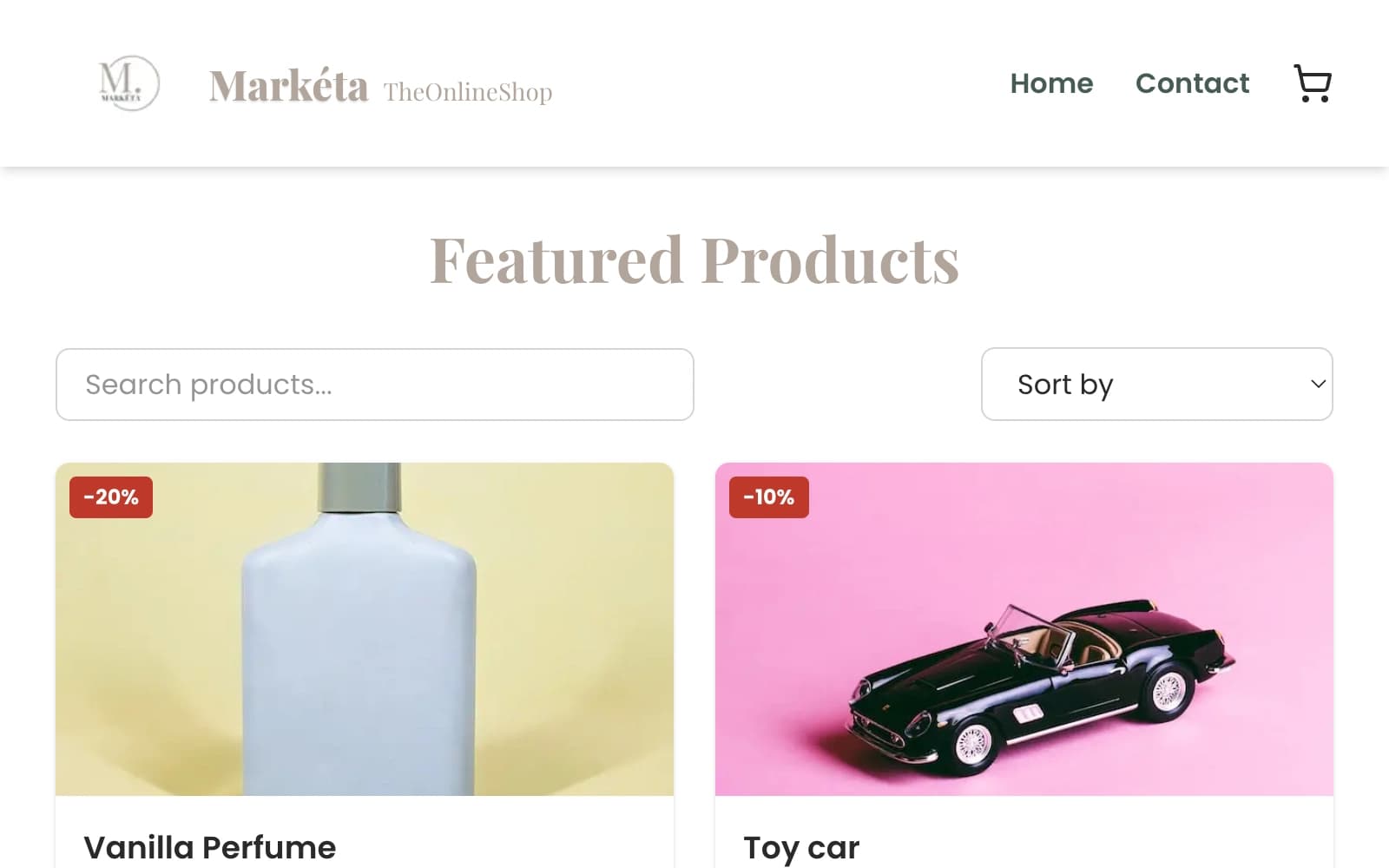 Markéta TheOnlineShop - JavaScript Frameworks thumbnail